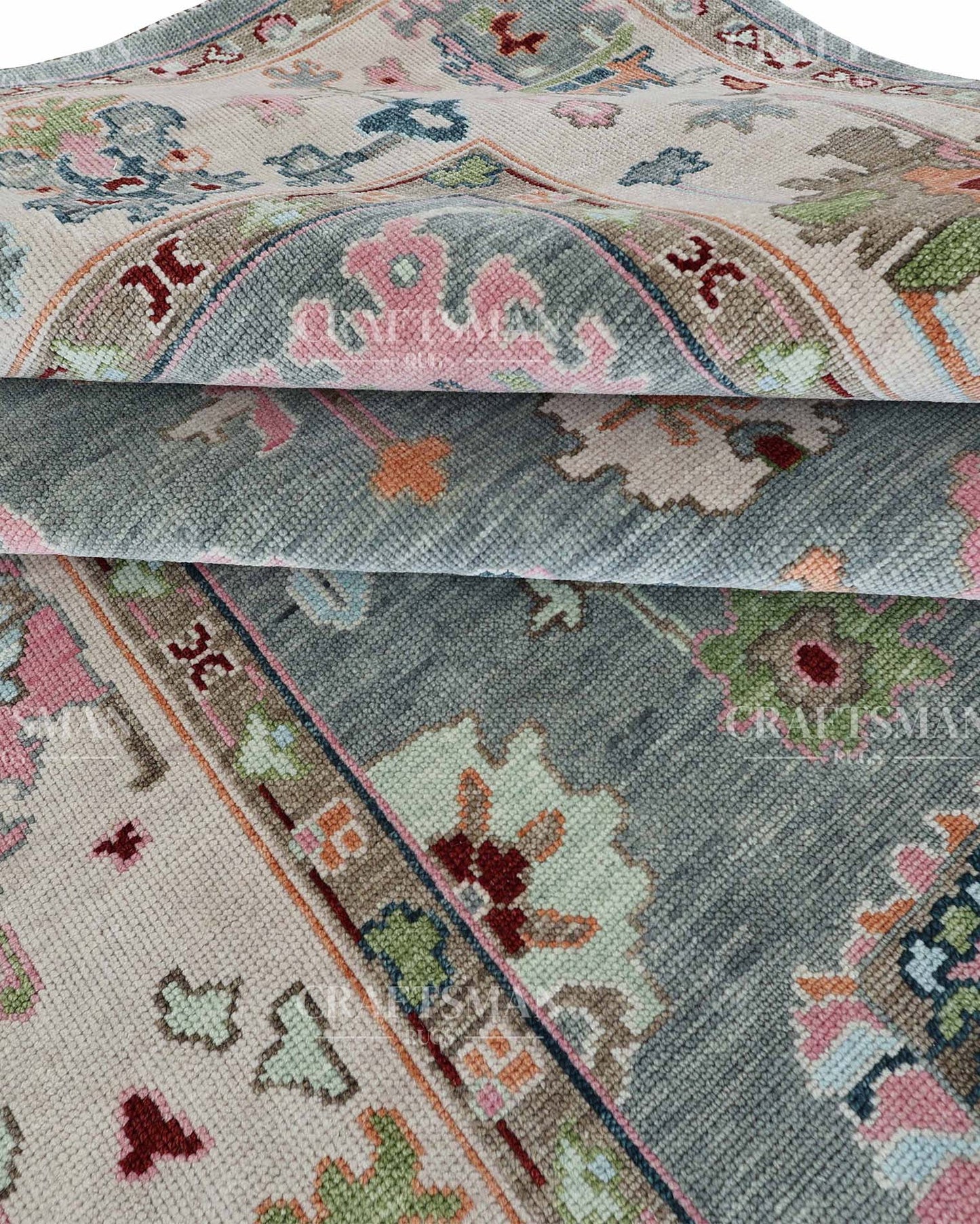 8x10 feet Wool Hand-Knotted Oushak-Inspired Rug | Craftsman Rugs Exclusive