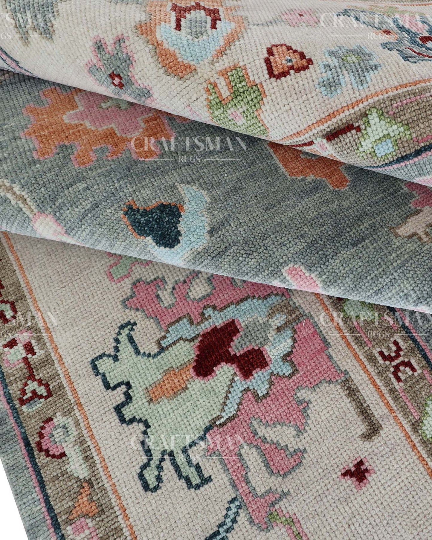 8x10 feet Wool Hand-Knotted Oushak-Inspired Rug | Craftsman Rugs Exclusive