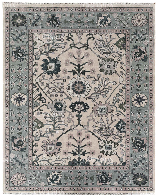 Knossa Wool Hand-Knotted Oushak-Inspired Rug
