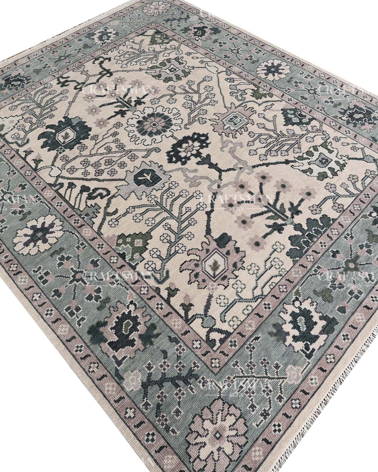 Knossa Wool Hand-Knotted Oushak-Inspired Rug