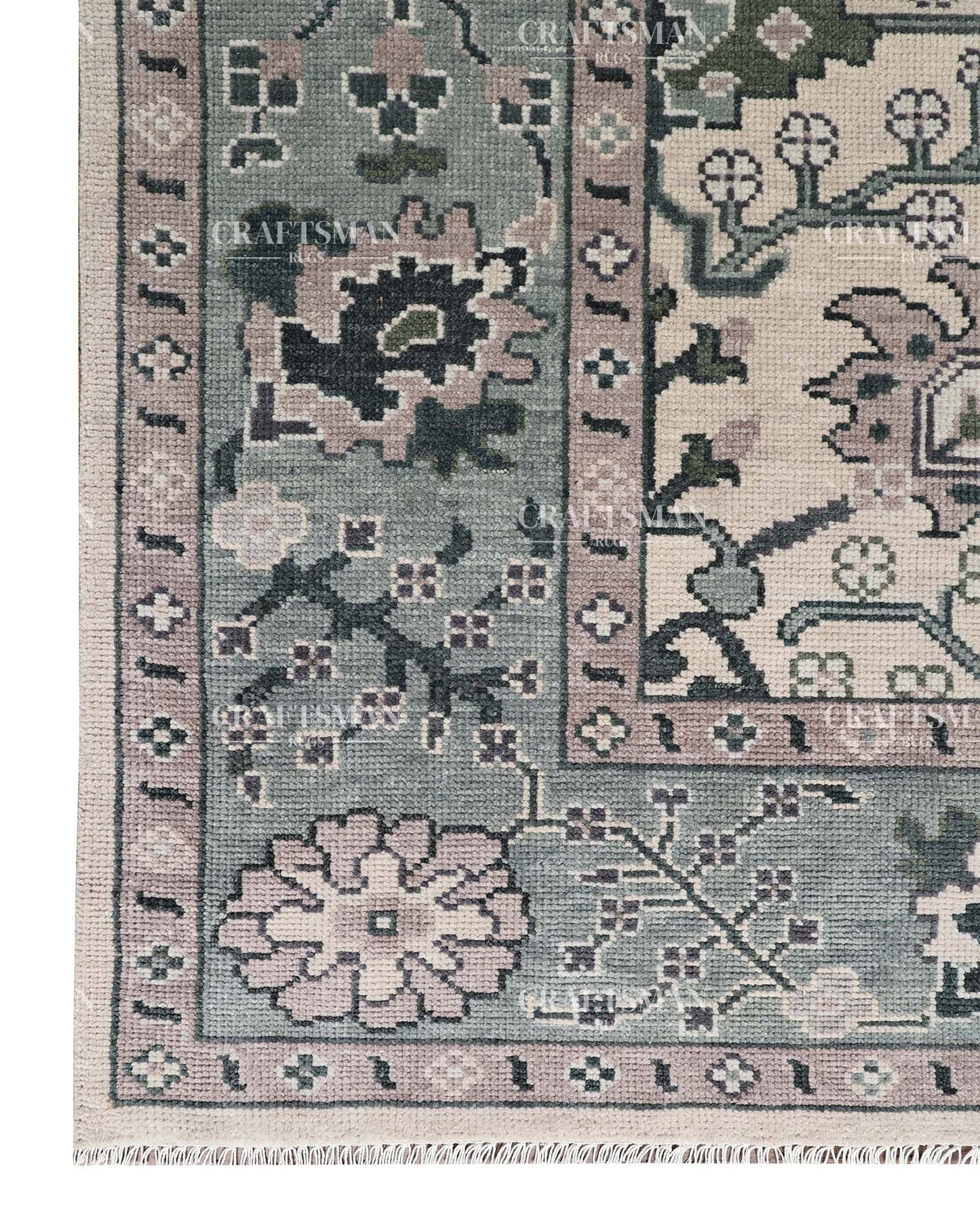 Knossa Wool Hand-Knotted Oushak-Inspired Rug
