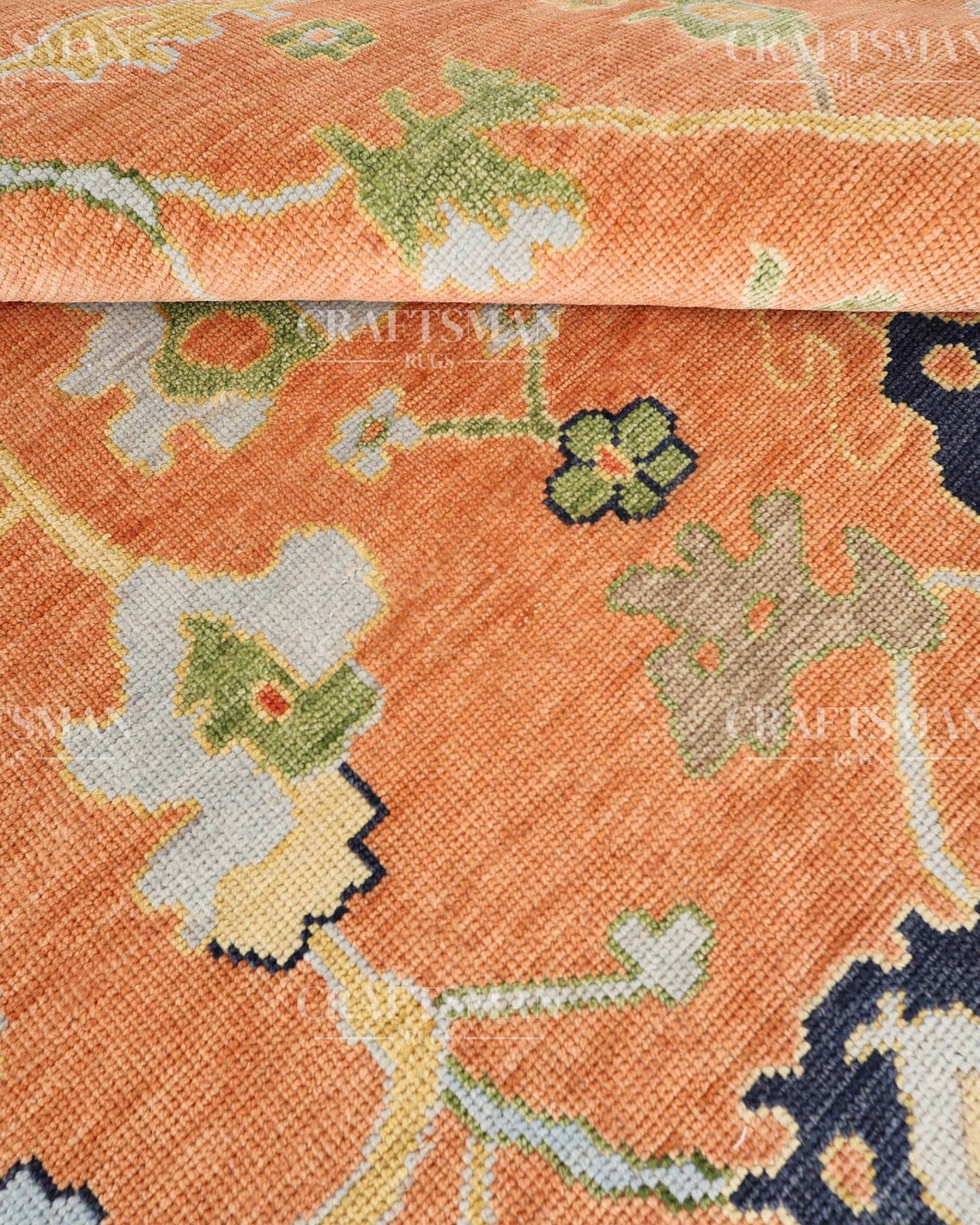 8x10 feet Wool Hand-Knotted Oushak-Inspired Rug | Craftsman Rugs Exclusive