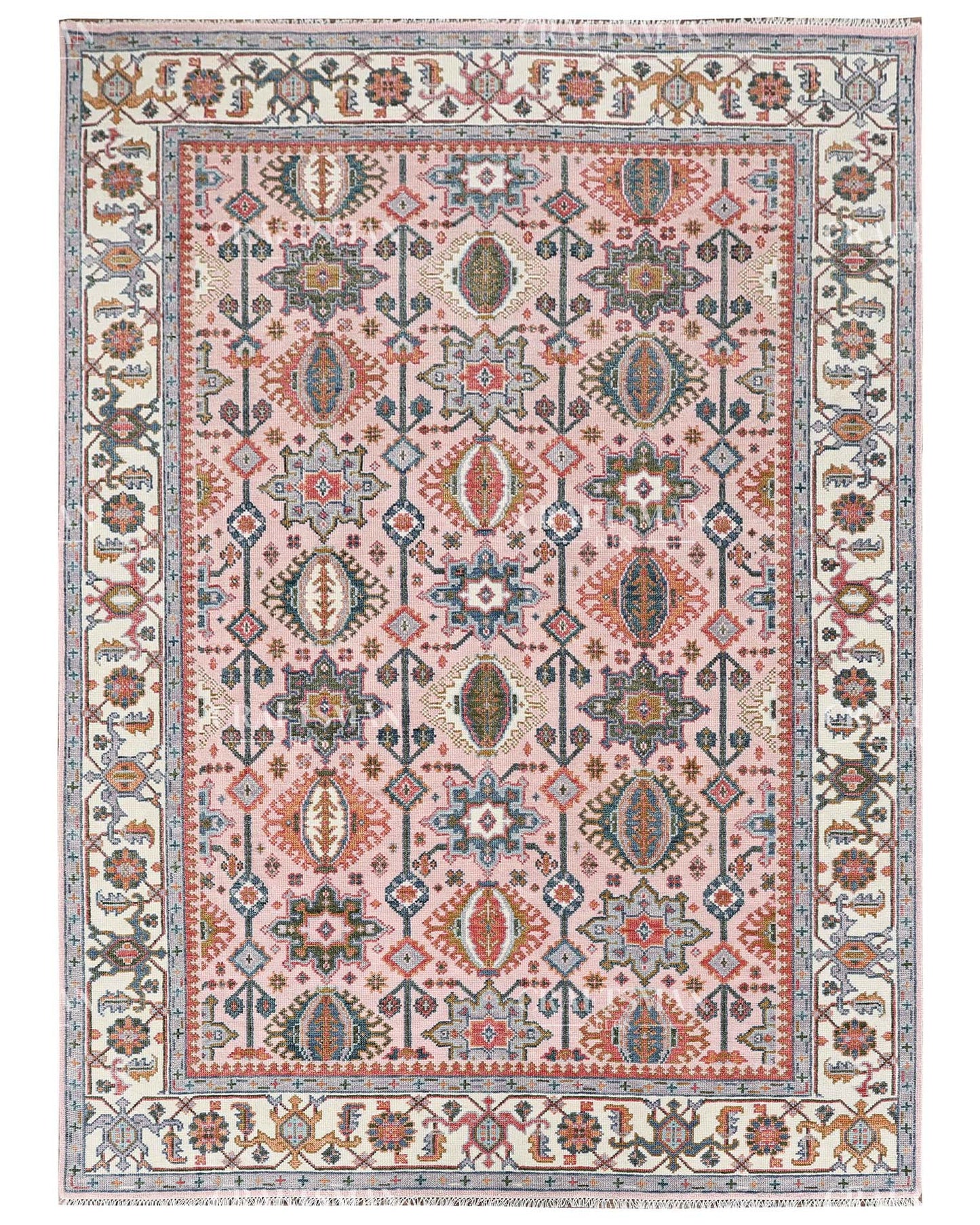 Twyra Wool Hand-Knotted Oushak-Inspired Rug