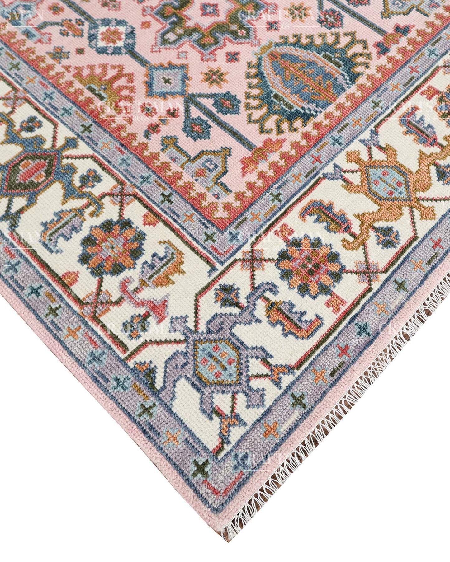 Twyra Wool Hand-Knotted Oushak-Inspired Rug