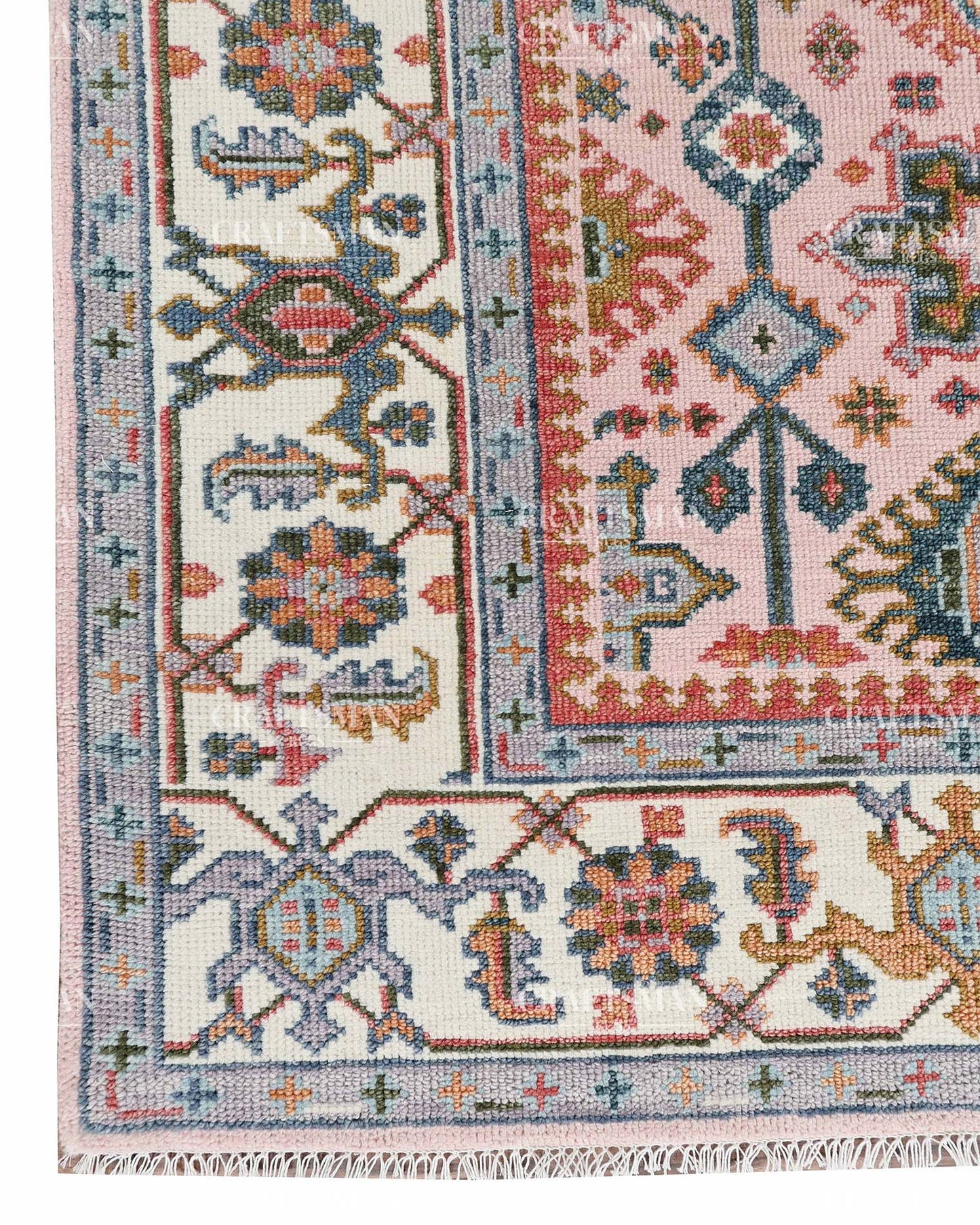 Twyra Wool Hand-Knotted Oushak-Inspired Rug