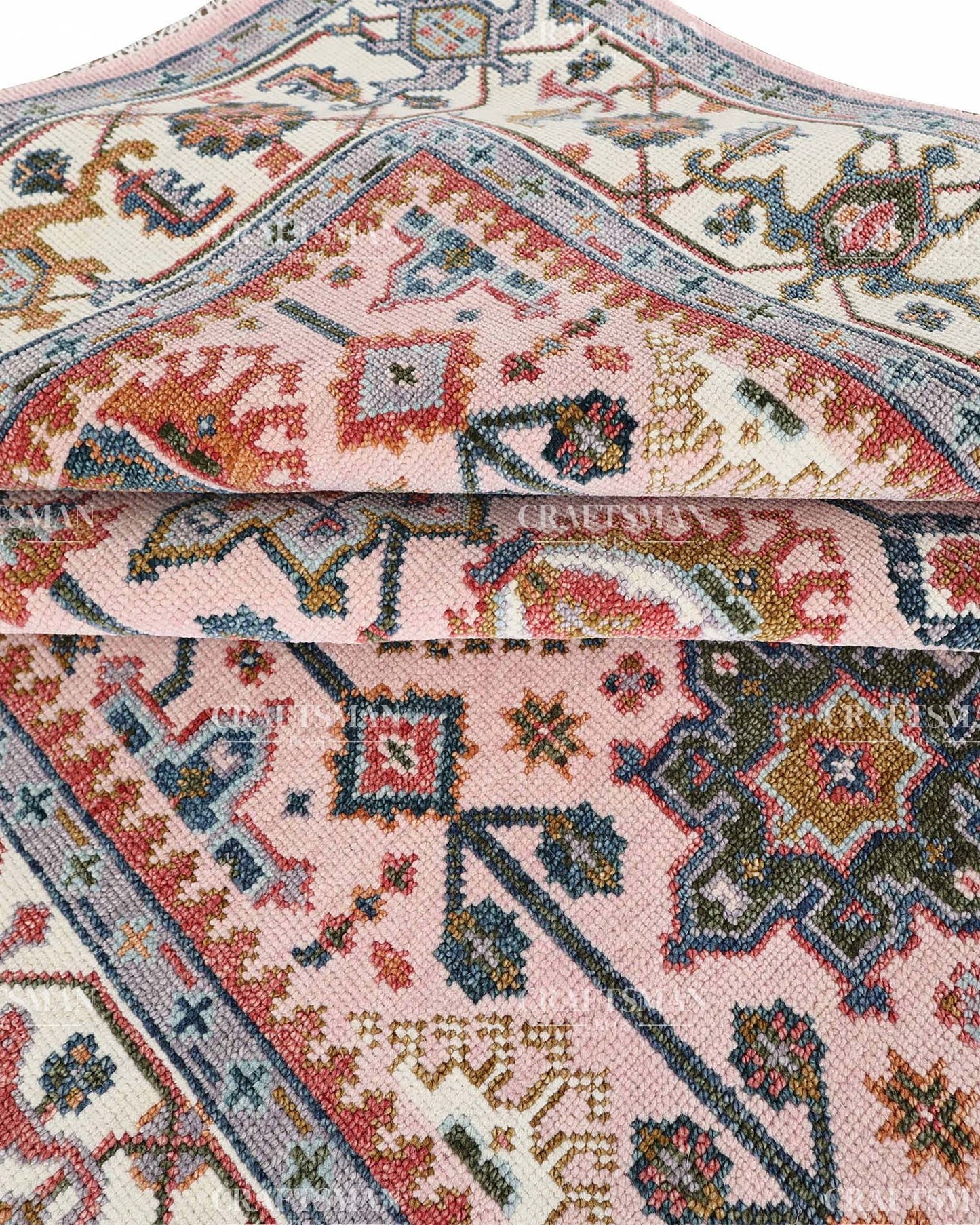 Twyra Wool Hand-Knotted Oushak-Inspired Rug