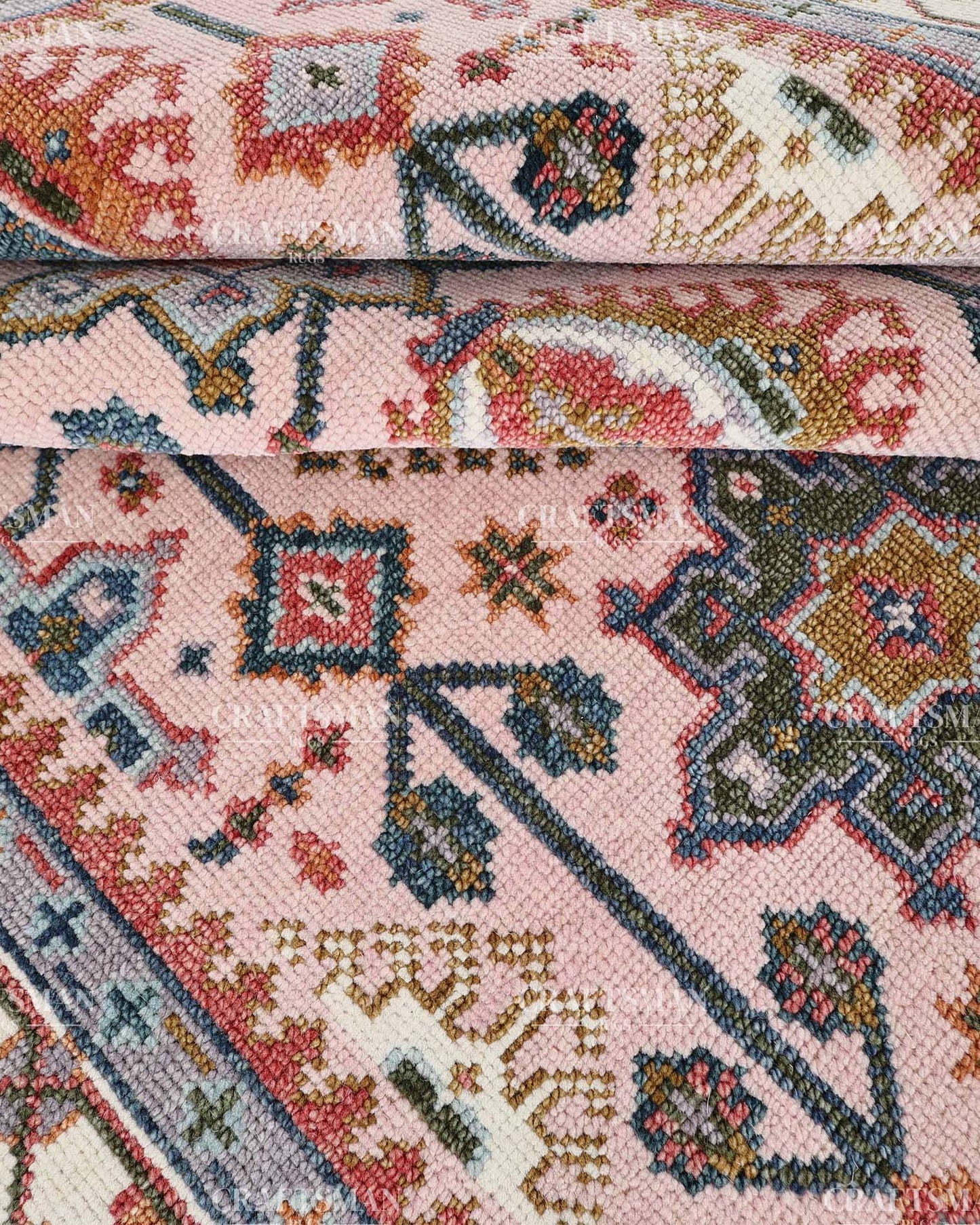 Twyra Wool Hand-Knotted Oushak-Inspired Rug