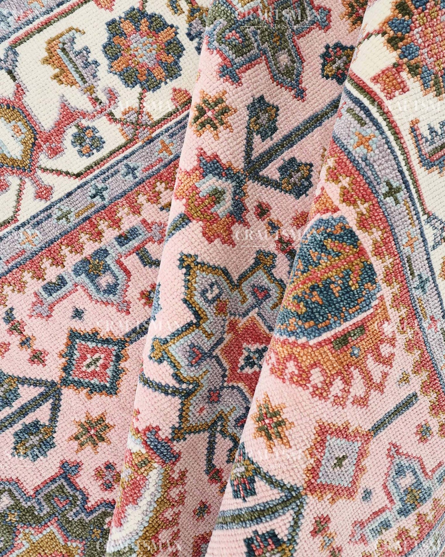 Twyra Wool Hand-Knotted Oushak-Inspired Rug