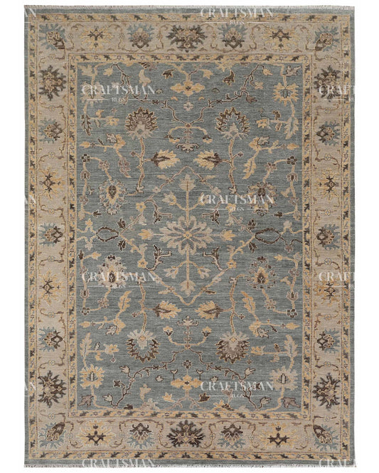 Spindra Wool Hand-Knotted Oushak-Inspired Rug