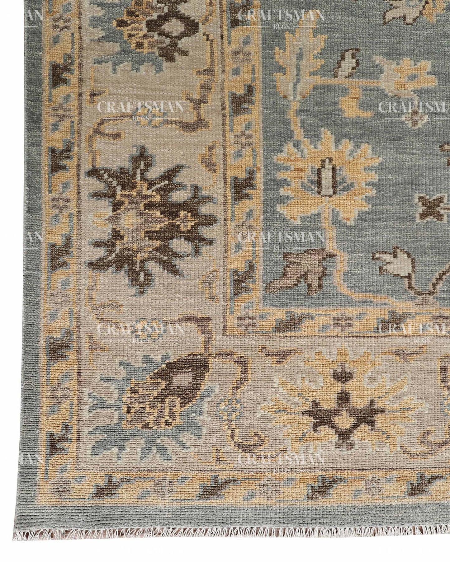 Spindra Wool Hand-Knotted Oushak-Inspired Rug