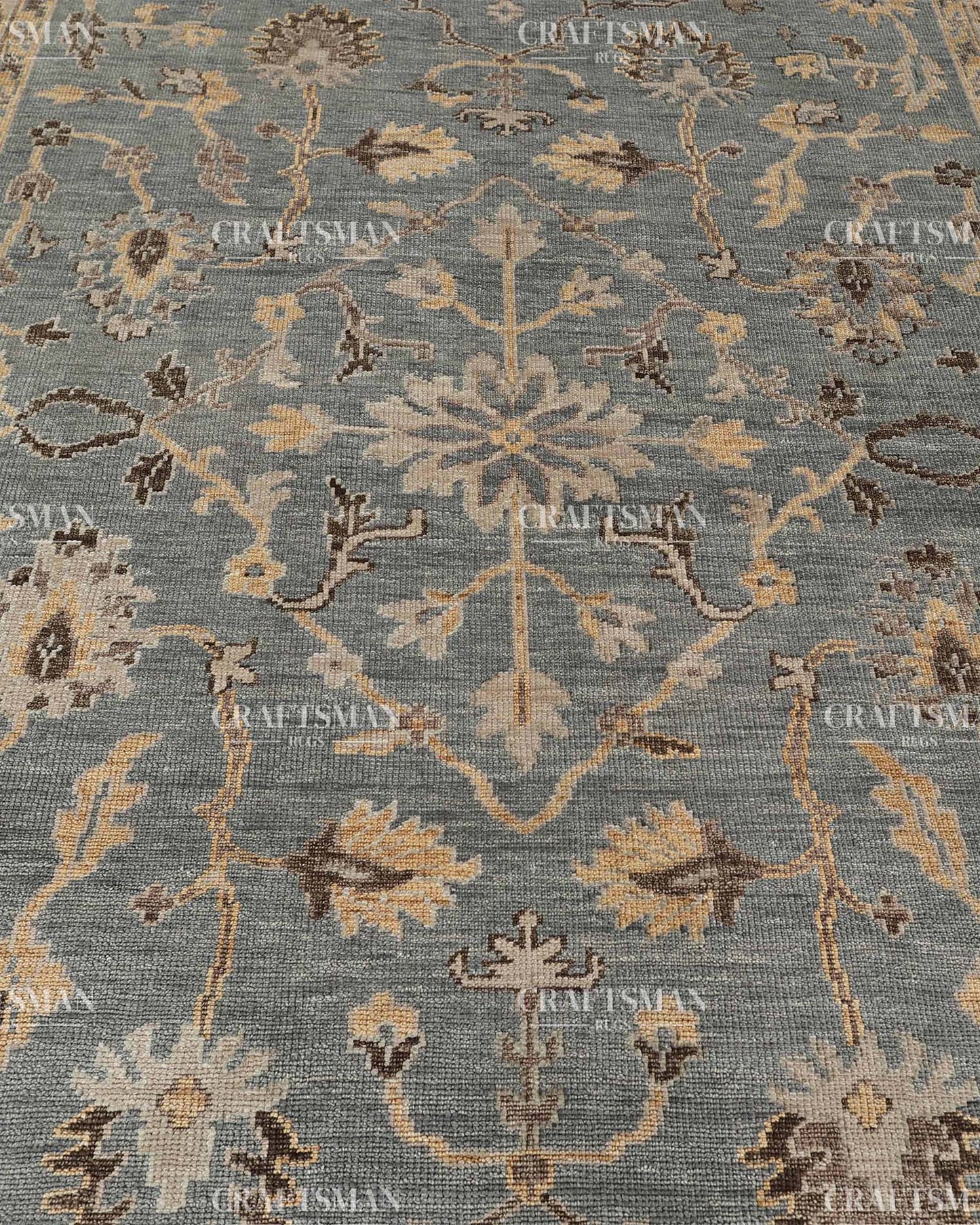 Spindra Wool Hand-Knotted Oushak-Inspired Rug