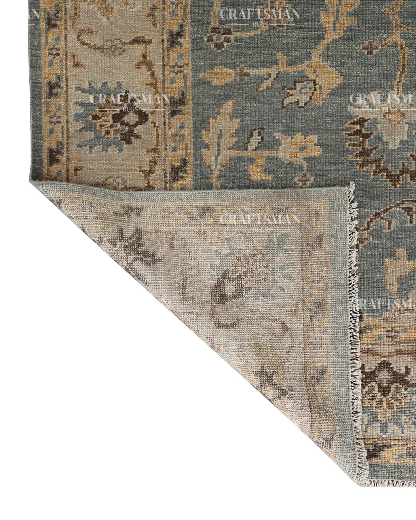 Spindra Wool Hand-Knotted Oushak-Inspired Rug
