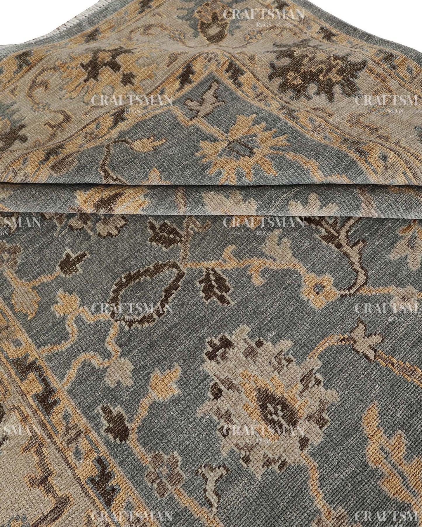 Spindra Wool Hand-Knotted Oushak-Inspired Rug