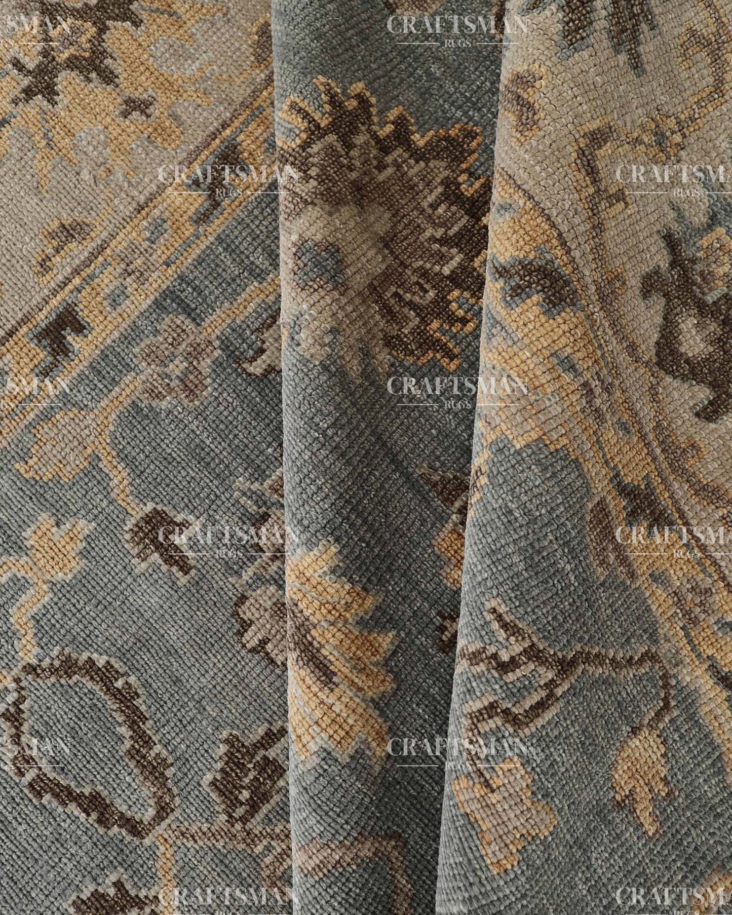 Spindra Wool Hand-Knotted Oushak-Inspired Rug