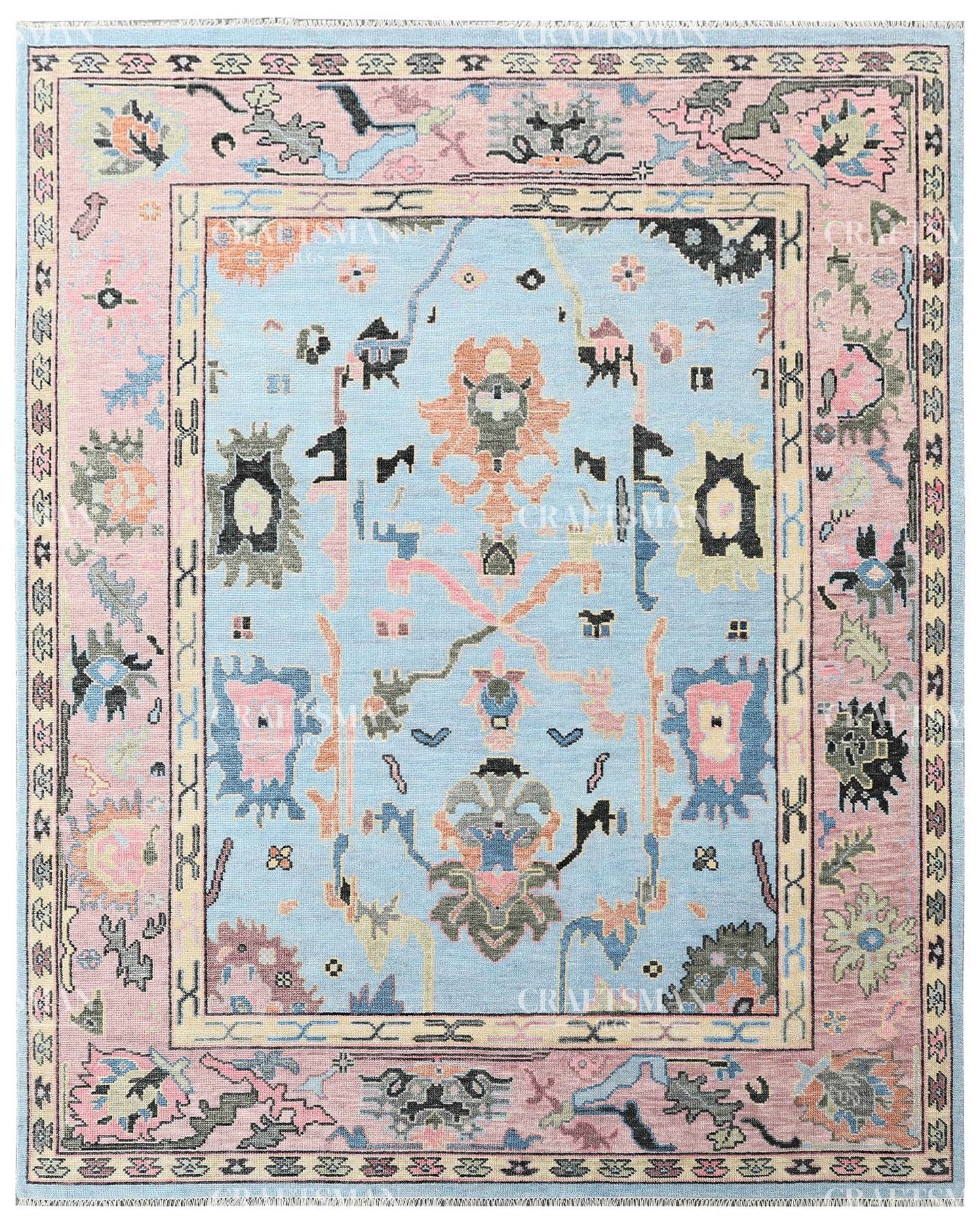 Eloria Wool Hand-Knotted Oushak-Inspired Rug