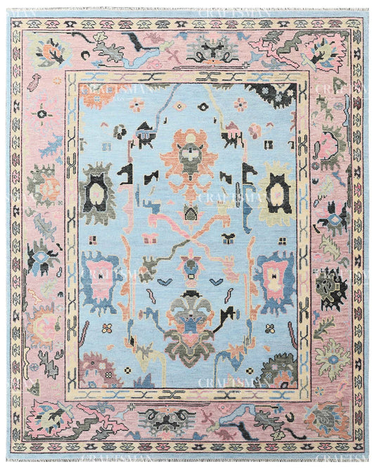 Eloria Wool Hand-Knotted Oushak-Inspired Rug