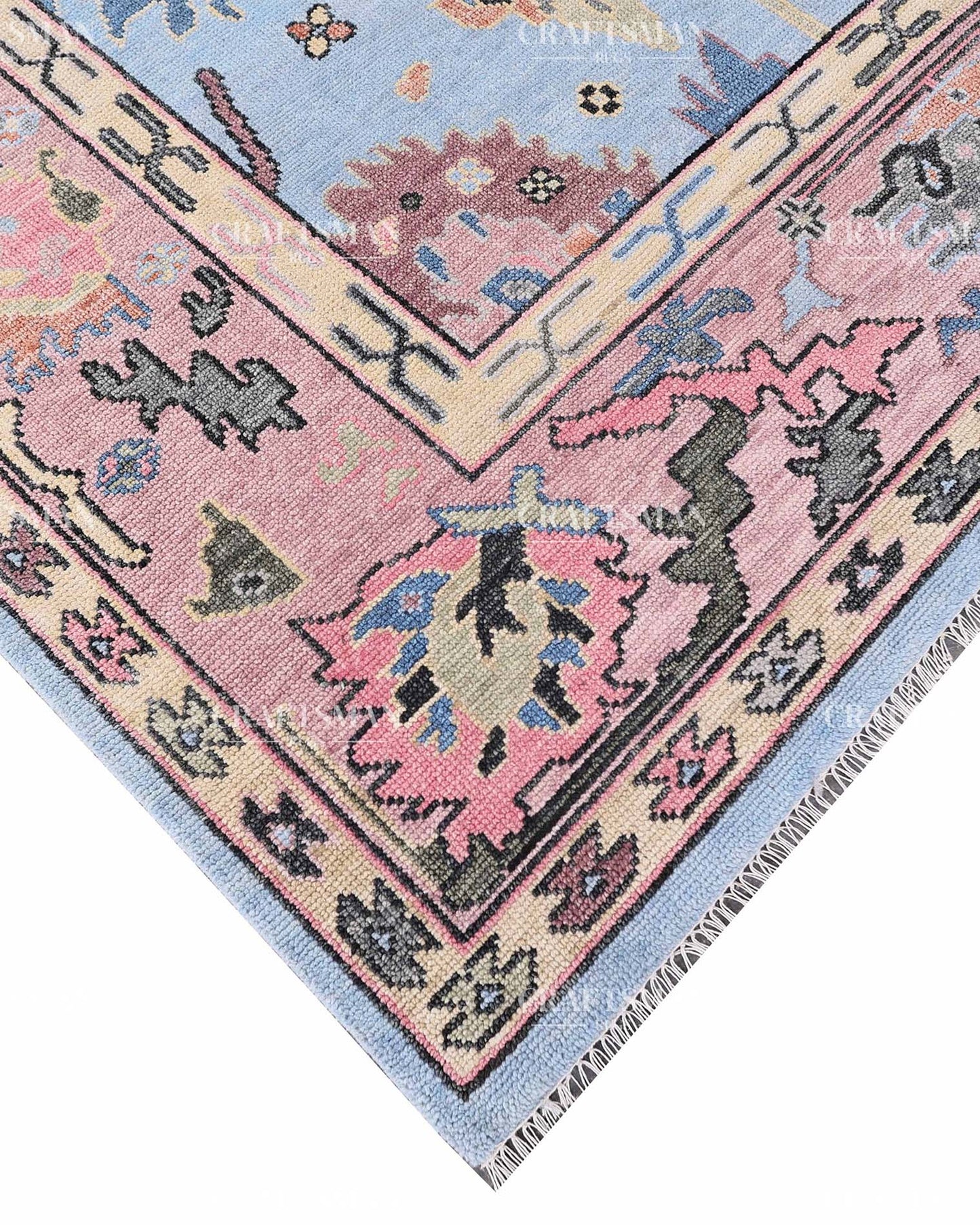 Eloria Wool Hand-Knotted Oushak-Inspired Rug