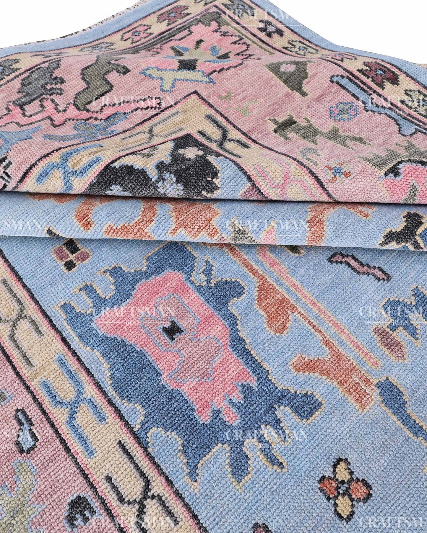Eloria Wool Hand-Knotted Oushak-Inspired Rug