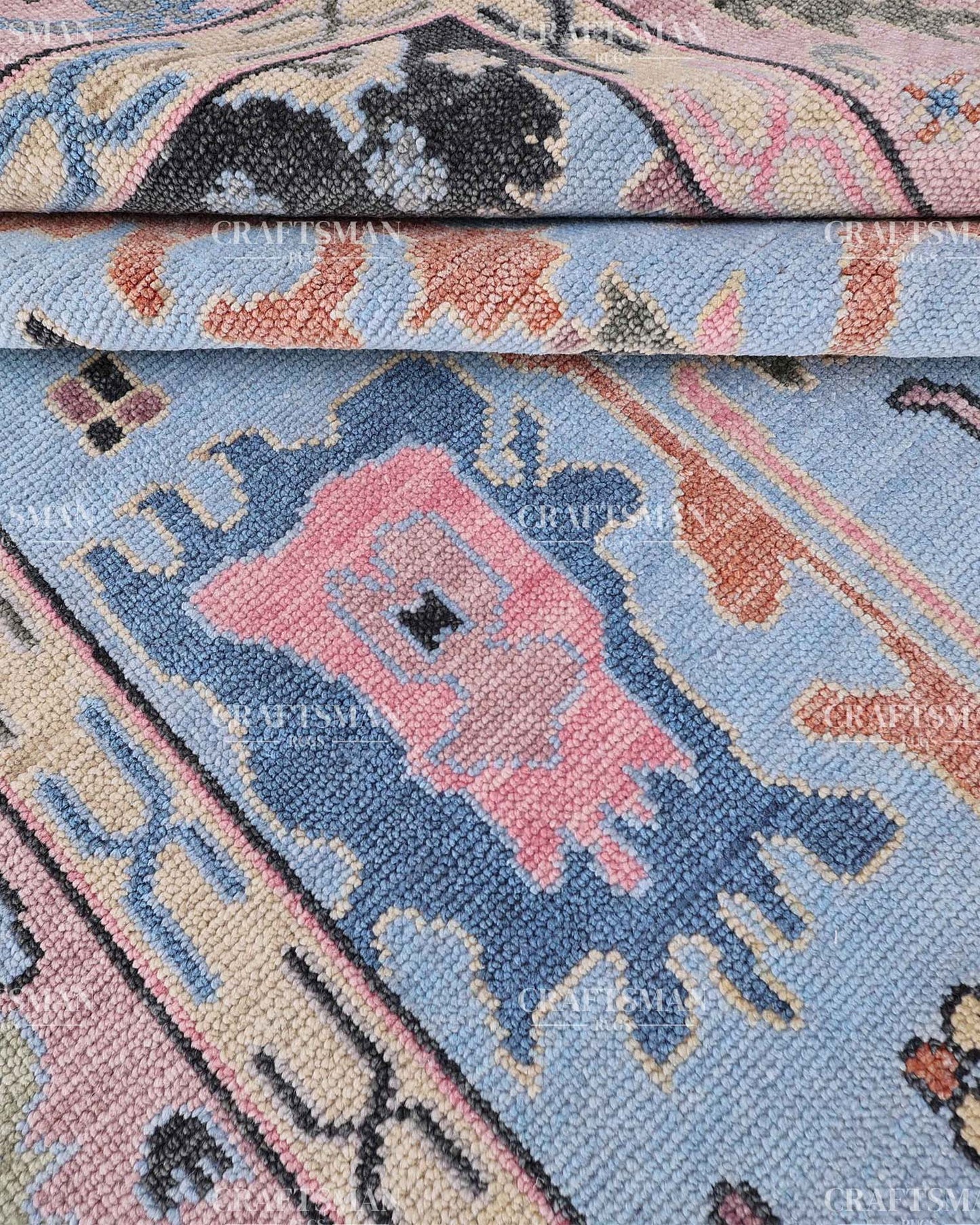 Eloria Wool Hand-Knotted Oushak-Inspired Rug
