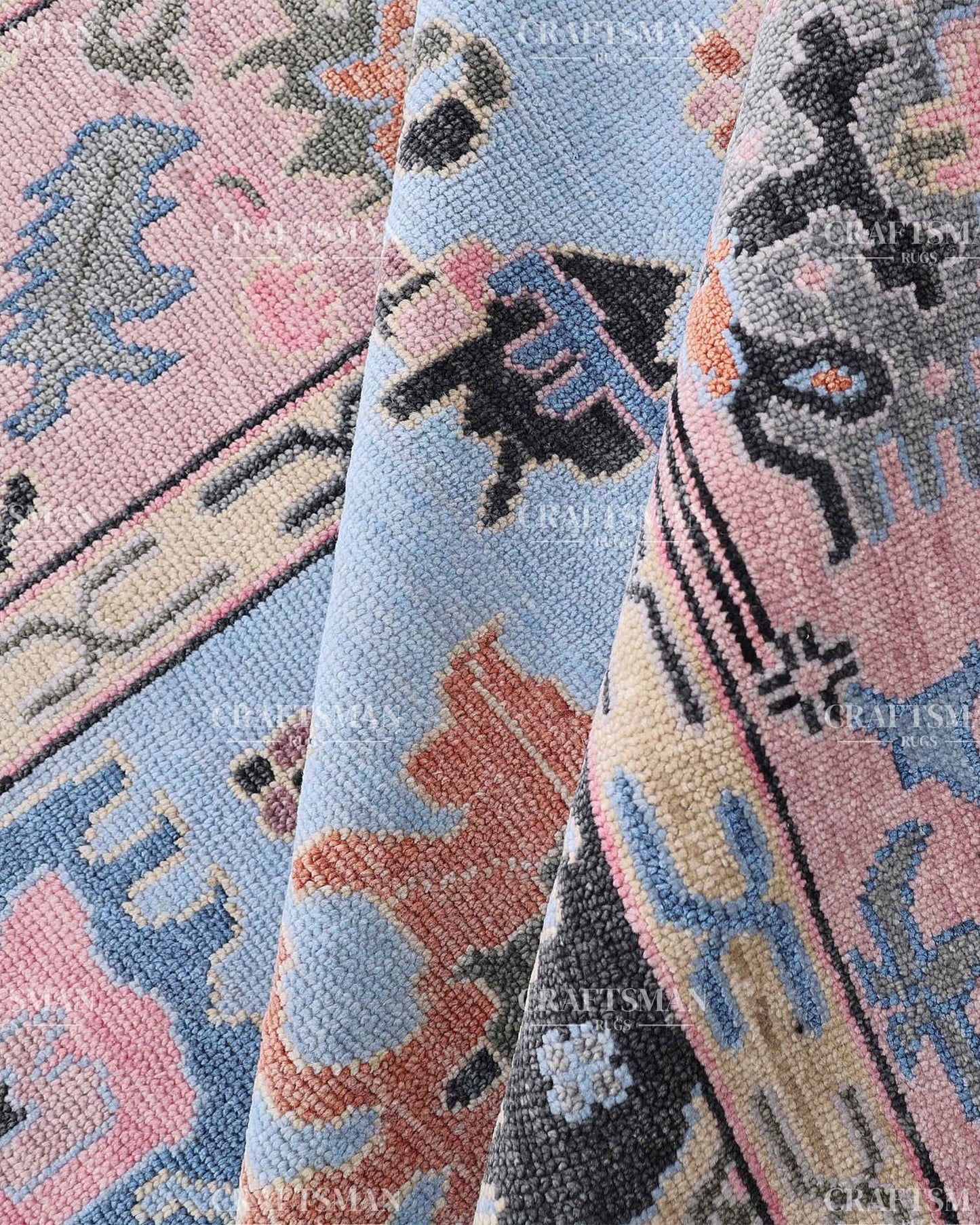 Eloria Wool Hand-Knotted Oushak-Inspired Rug
