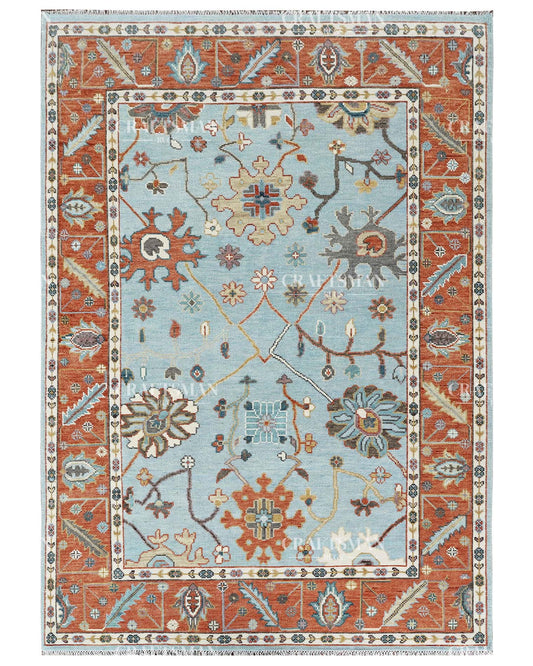 Thalora Wool Hand-Knotted Oushak-Inspired Rug