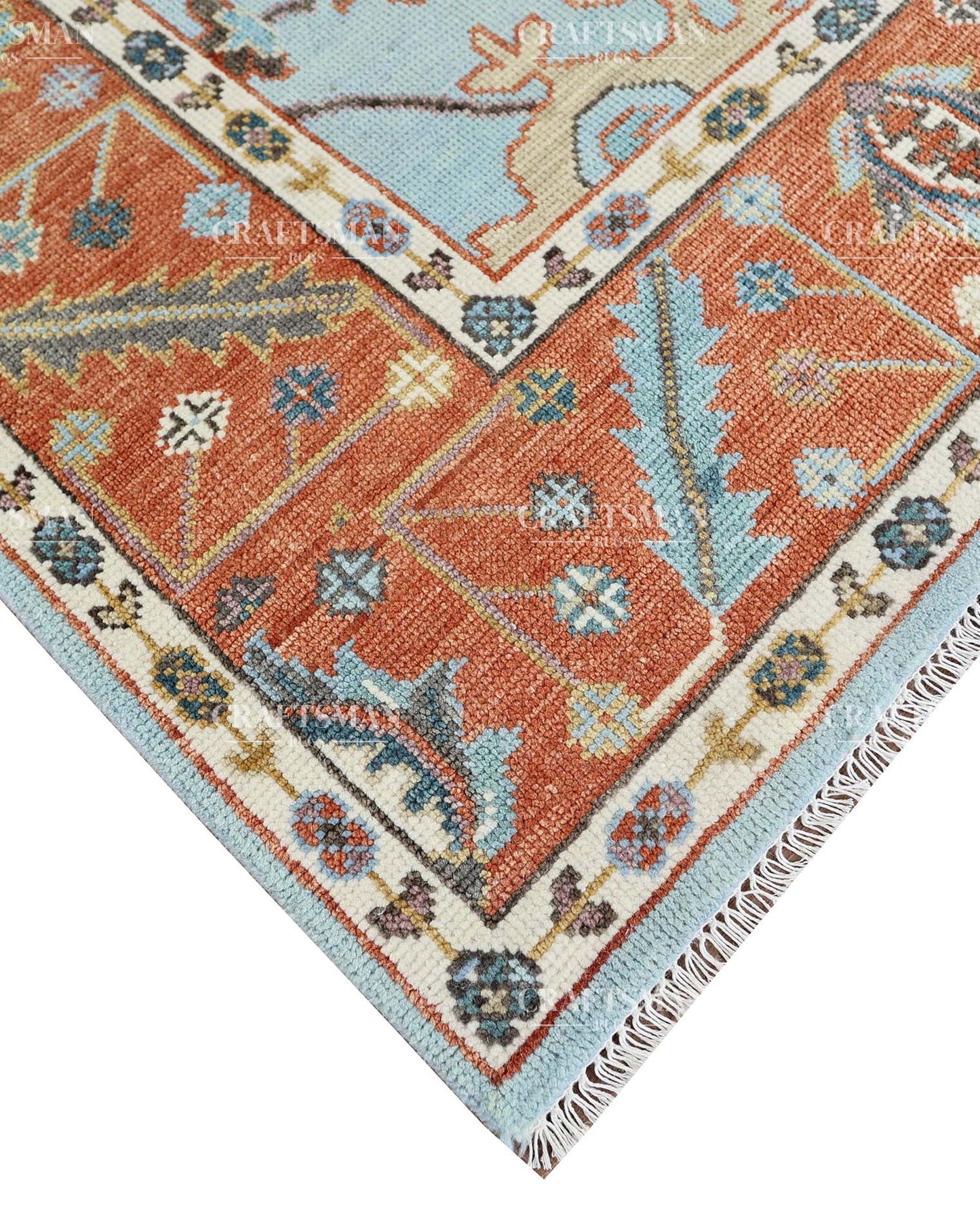 Thalora Wool Hand-Knotted Oushak-Inspired Rug