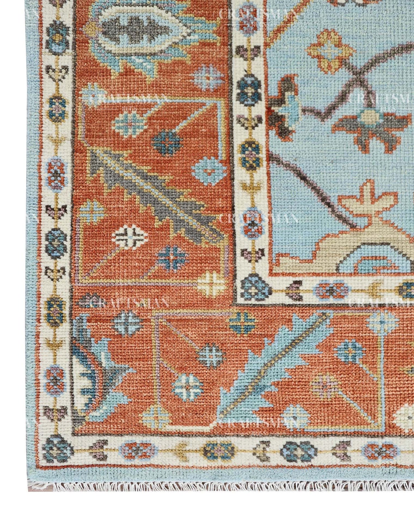 Thalora Wool Hand-Knotted Oushak-Inspired Rug