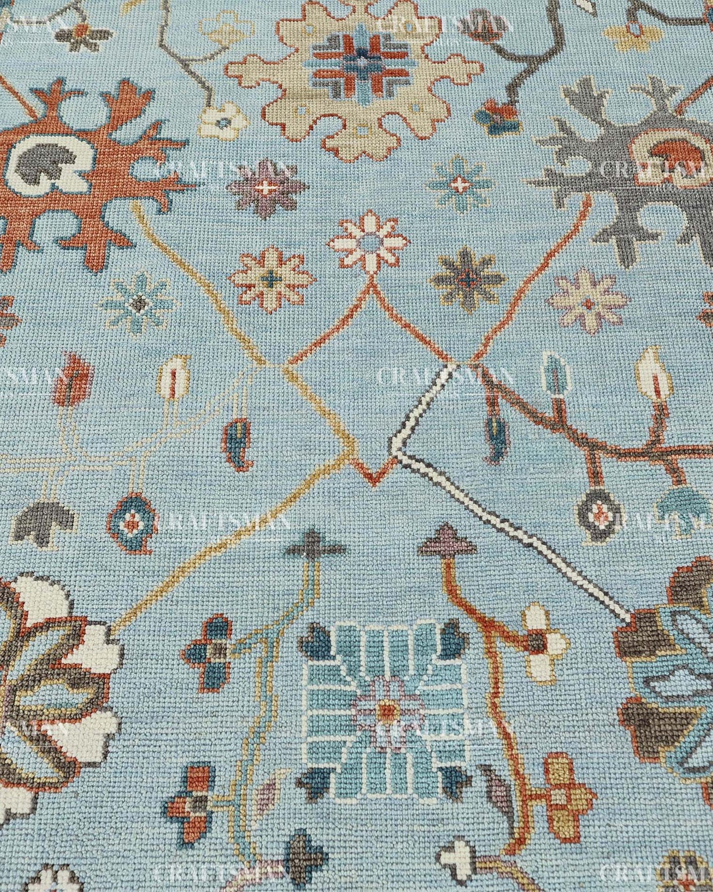 Thalora Wool Hand-Knotted Oushak-Inspired Rug