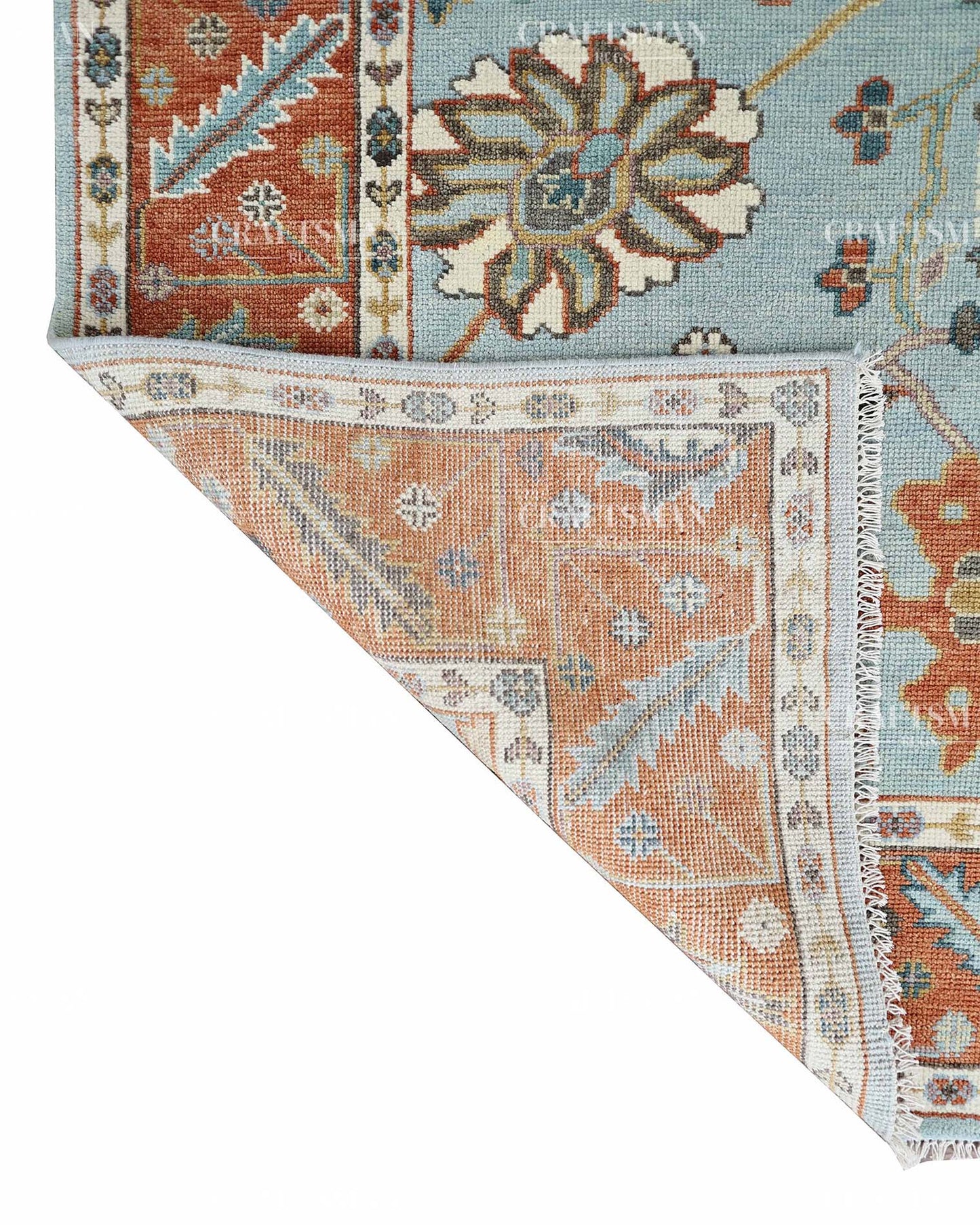 Thalora Wool Hand-Knotted Oushak-Inspired Rug
