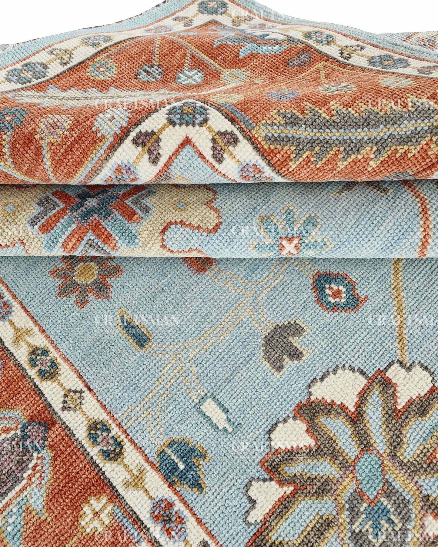 Thalora Wool Hand-Knotted Oushak-Inspired Rug