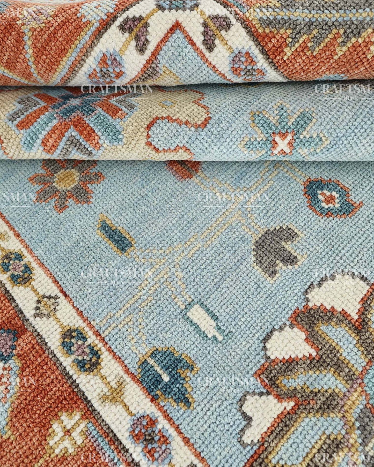Thalora Wool Hand-Knotted Oushak-Inspired Rug