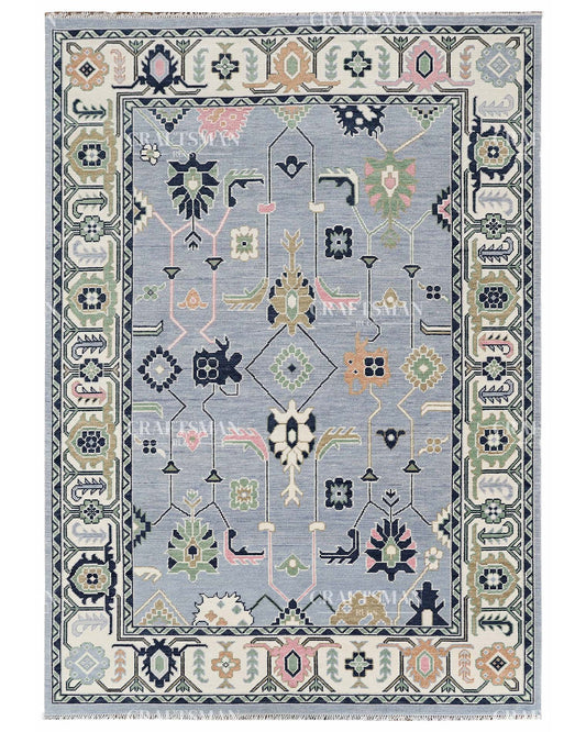 Orlena Wool Hand-Knotted Oushak-Inspired Rug