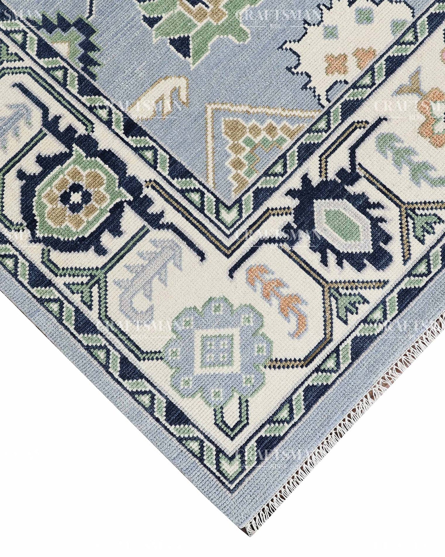 Orlena Wool Hand-Knotted Oushak-Inspired Rug