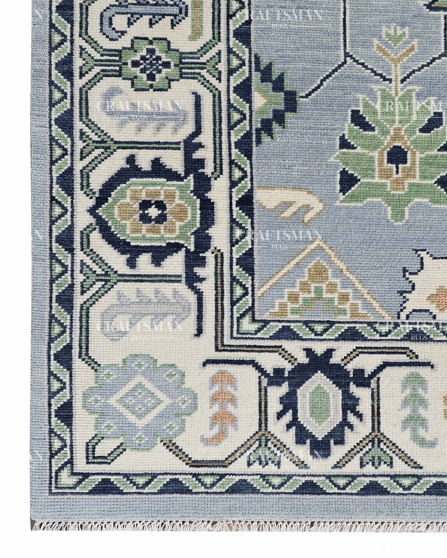 Orlena Wool Hand-Knotted Oushak-Inspired Rug