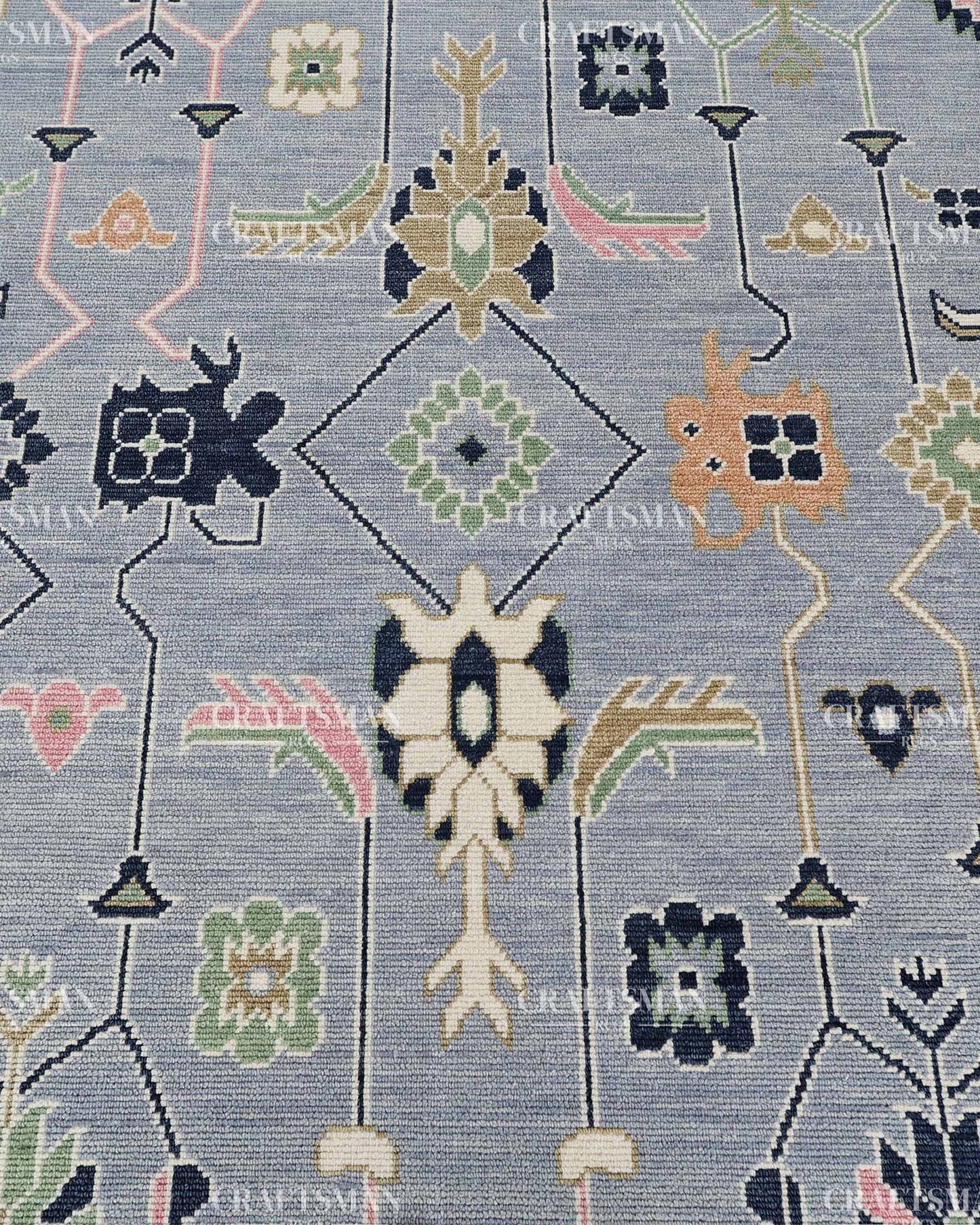 Orlena Wool Hand-Knotted Oushak-Inspired Rug