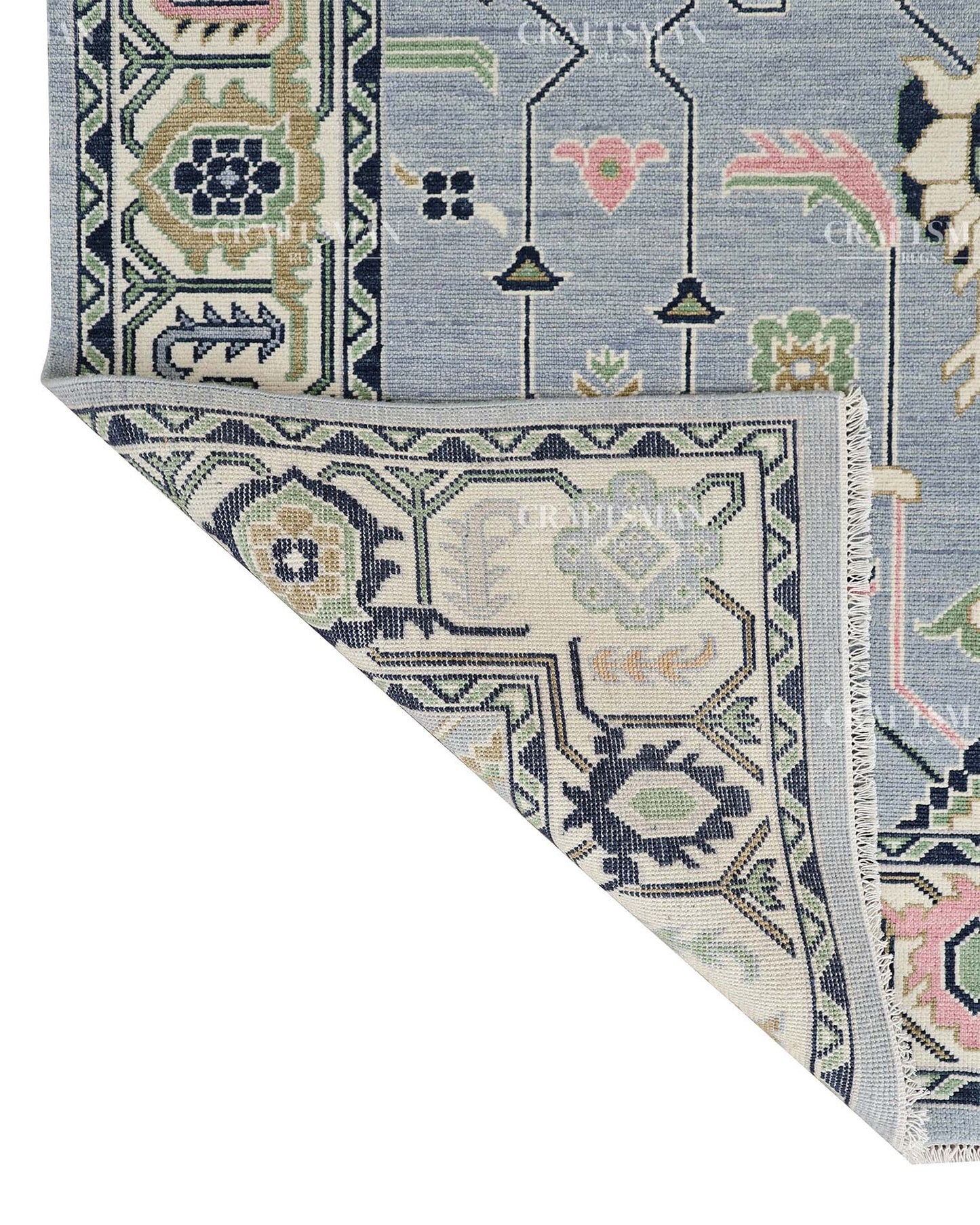 Orlena Wool Hand-Knotted Oushak-Inspired Rug