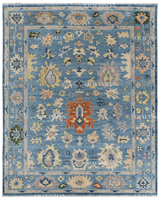 8x10 feet Wool Hand-Knotted Oushak-Inspired Rug | Craftsman Rugs Exclusive
