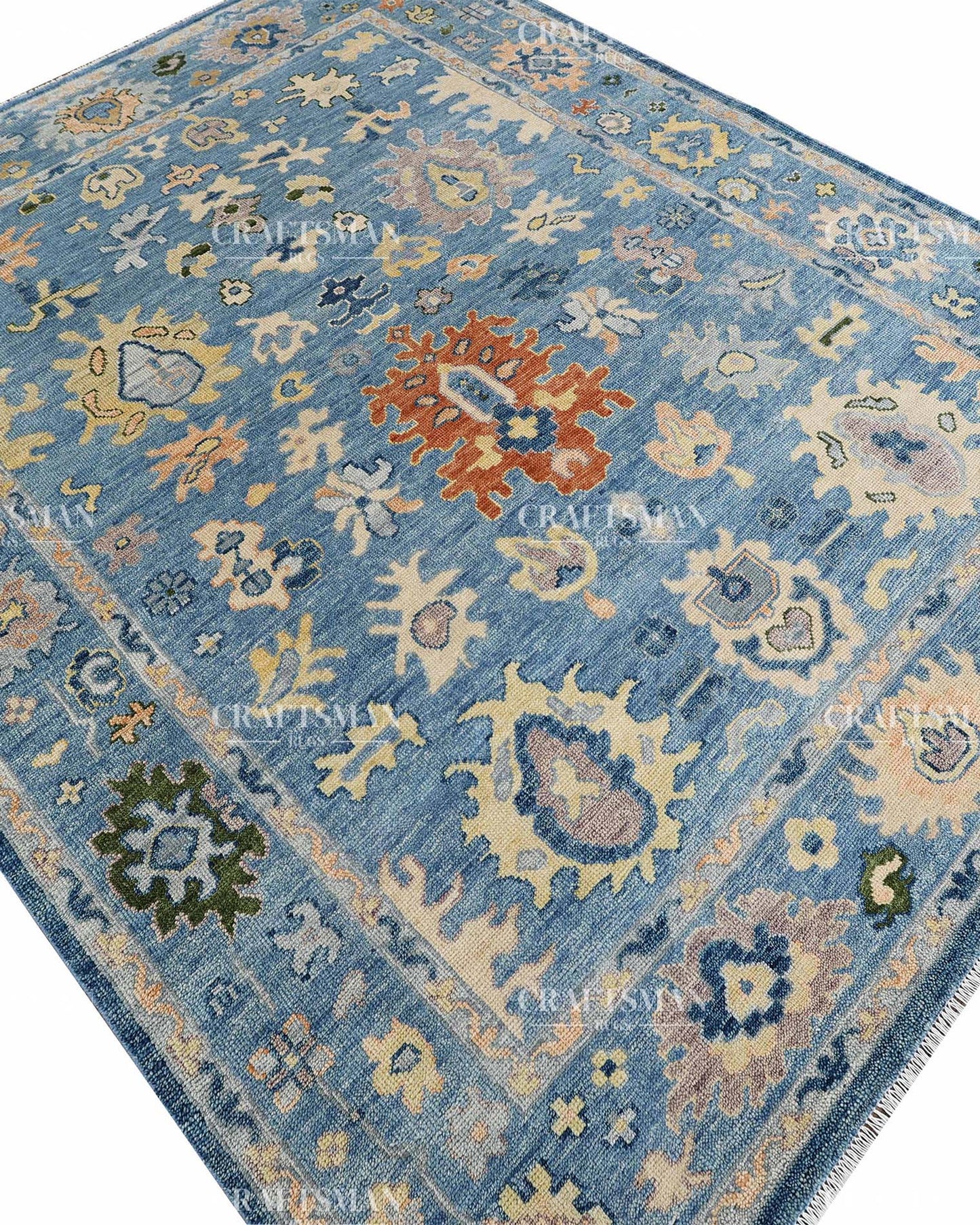 Mirava Wool Hand-Knotted Oushak-Inspired Rug