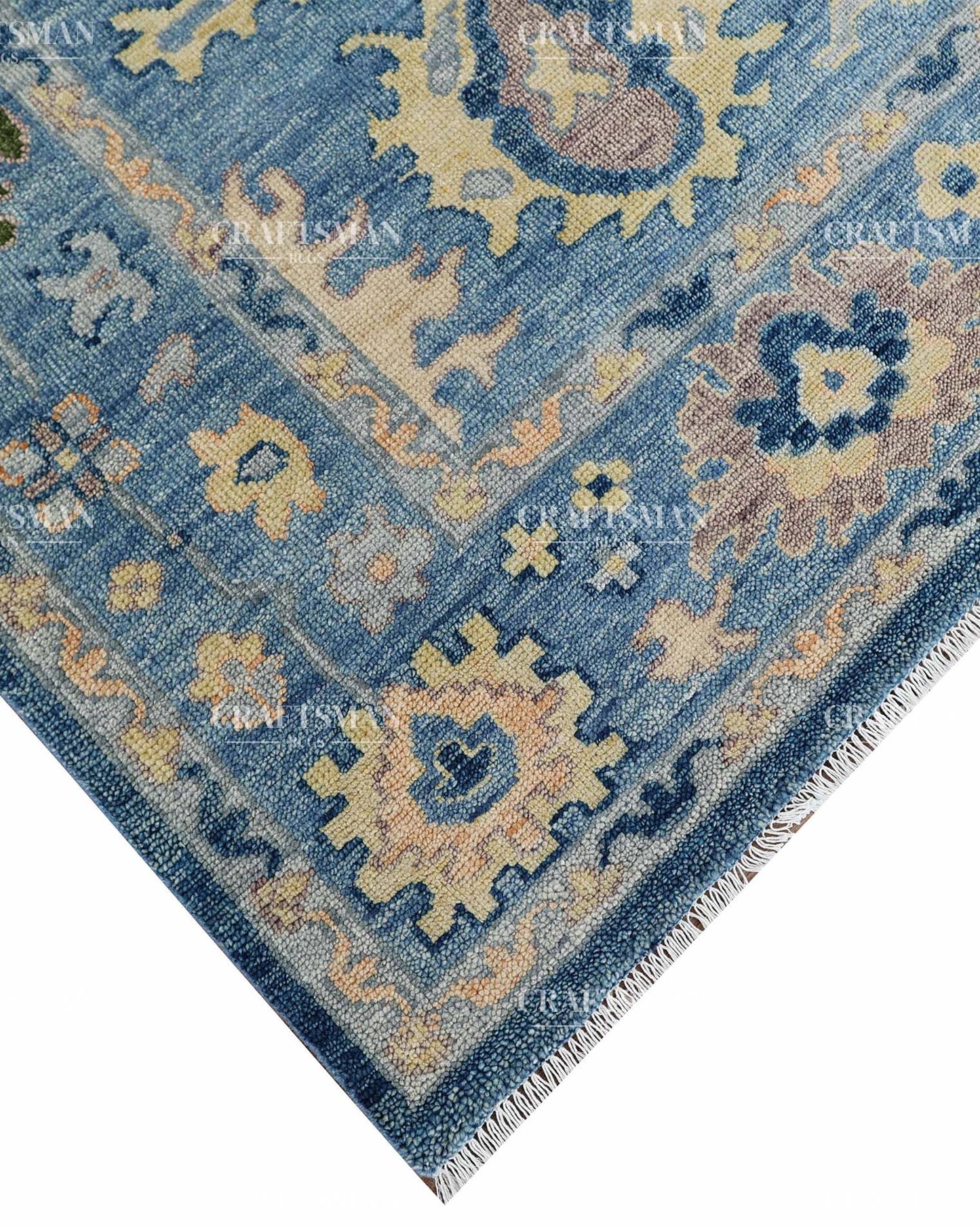 Mirava Wool Hand-Knotted Oushak-Inspired Rug