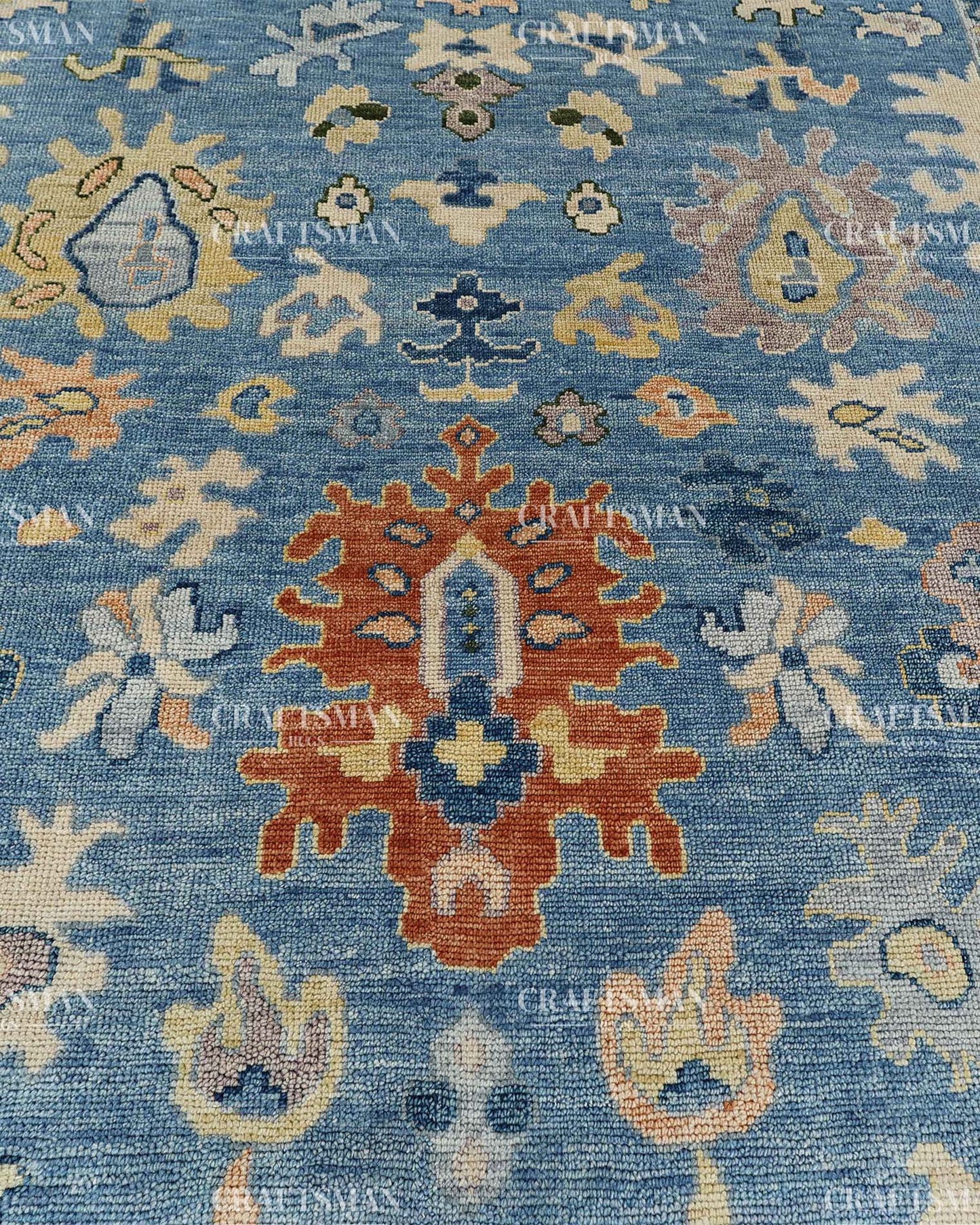 Mirava Wool Hand-Knotted Oushak-Inspired Rug