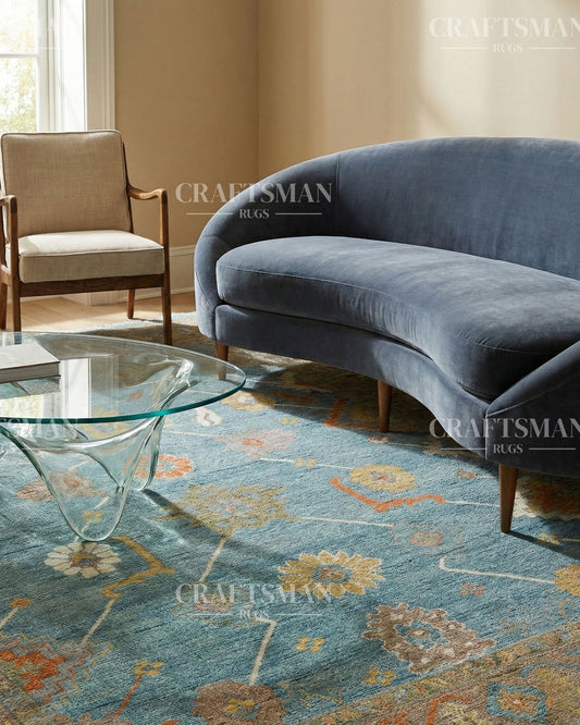 Textura Wool Hand-Knotted Oushak-Inspired Rug