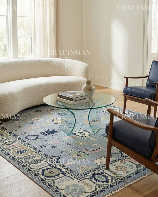 Orlena Wool Hand-Knotted Oushak-Inspired Rug