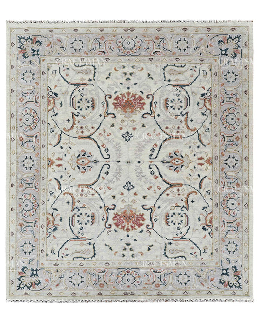 Carmina Wool Hand-Knotted Oushak-Inspired Rug