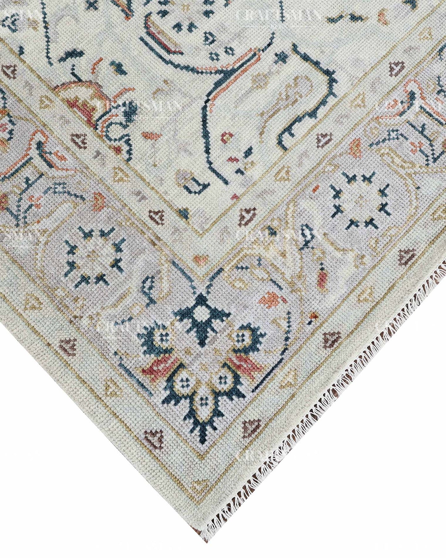 Carmina Wool Hand-Knotted Oushak-Inspired Rug