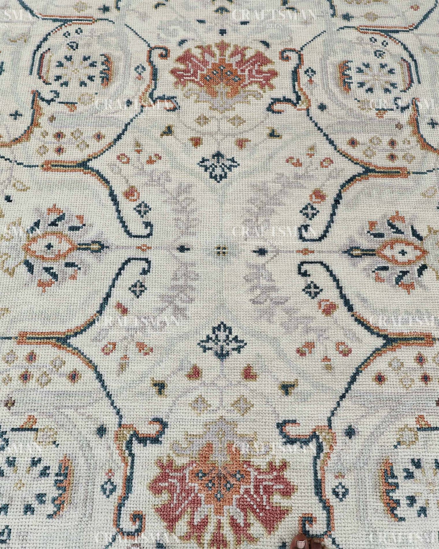 Carmina Wool Hand-Knotted Oushak-Inspired Rug