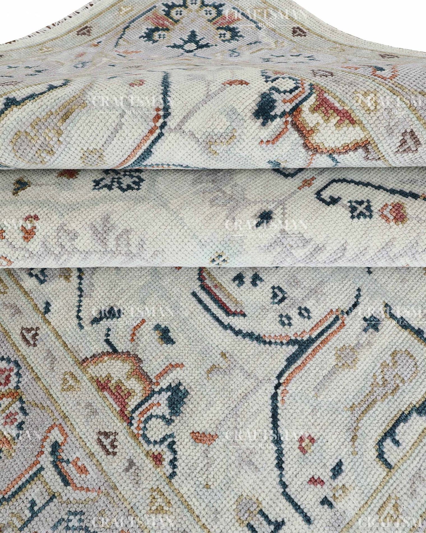 Carmina Wool Hand-Knotted Oushak-Inspired Rug