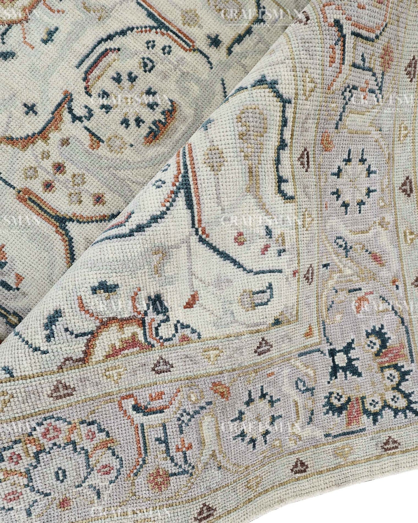 Carmina Wool Hand-Knotted Oushak-Inspired Rug