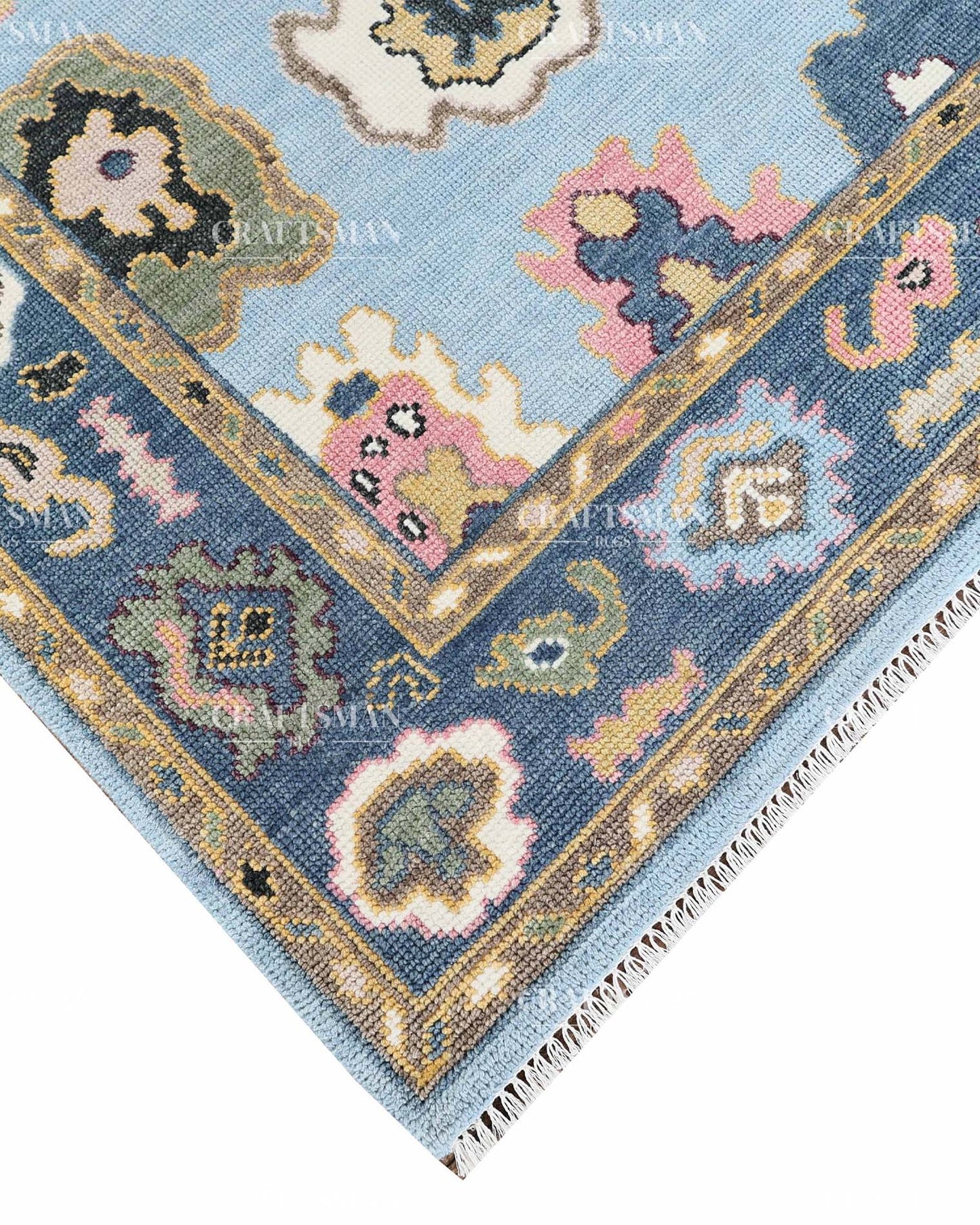 Solenne Wool Hand-Knotted Oushak-Inspired Rug