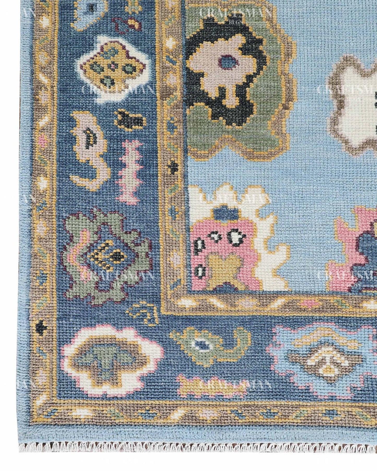 Solenne Wool Hand-Knotted Oushak-Inspired Rug