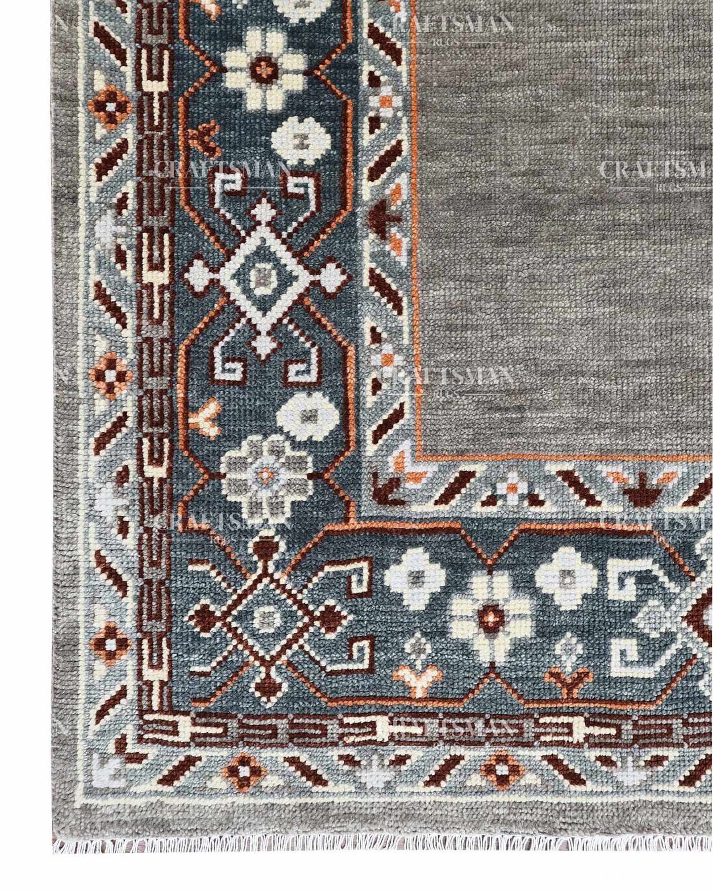 Veyra Wool Hand-Knotted Oushak-Inspired Rug